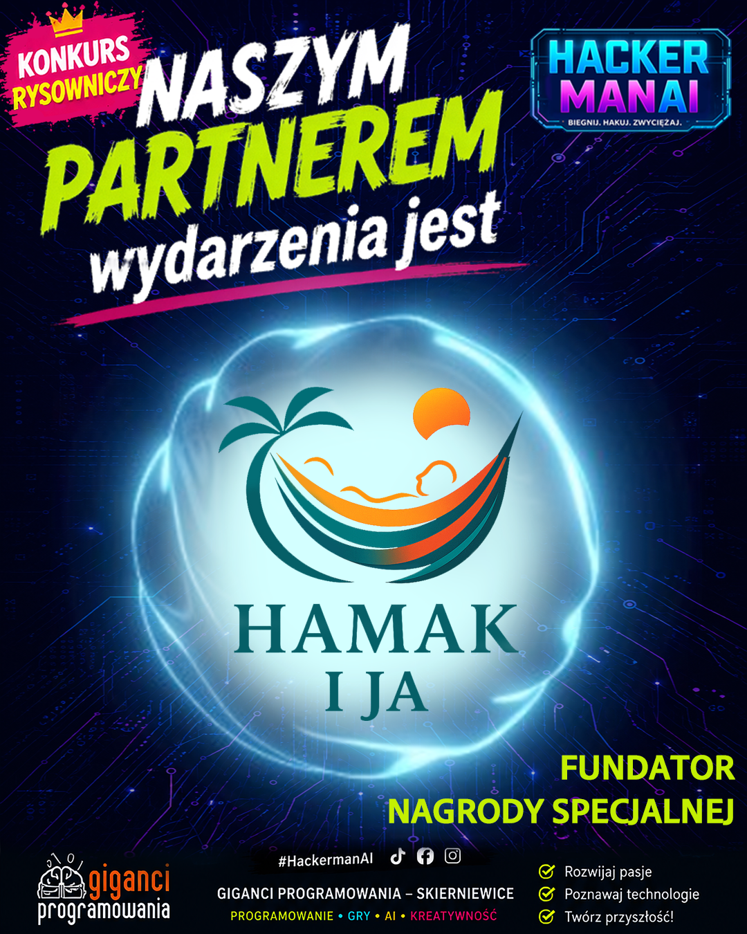 Czasem najlepsze rzeczy dzieją się spontanicznie. Dlatego zostaliśmy partnerem konkursu HackermanAI 🌴🚀
