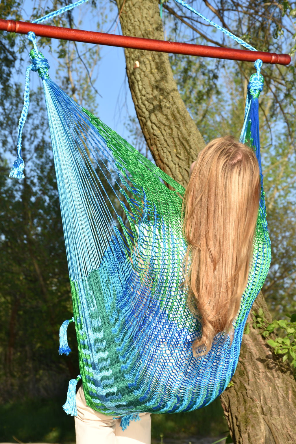 Meksykański Pleciony Fotel Hamakowy Mayo XL - nylon