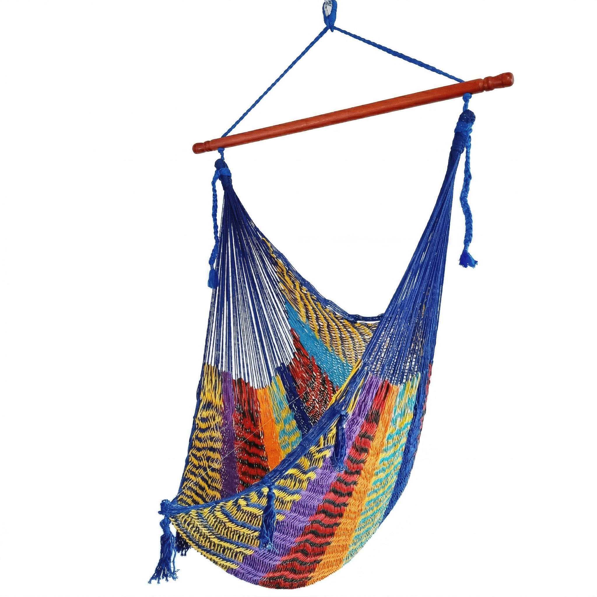 Meksykański Pleciony Fotel Hamakowy Maya - XL - bawełna