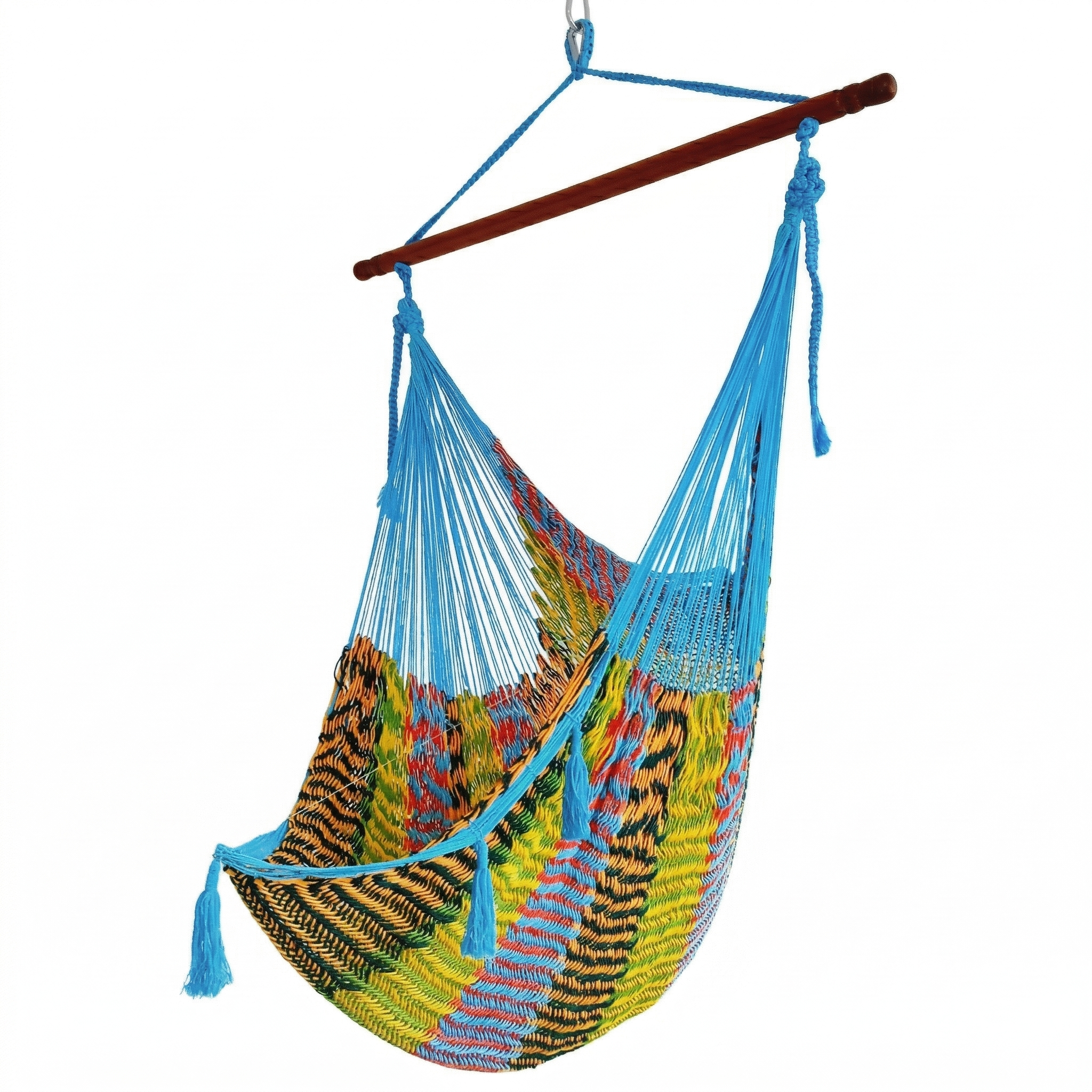 Meksykański Pleciony Fotel Hamakowy Maya - XL - bawełna