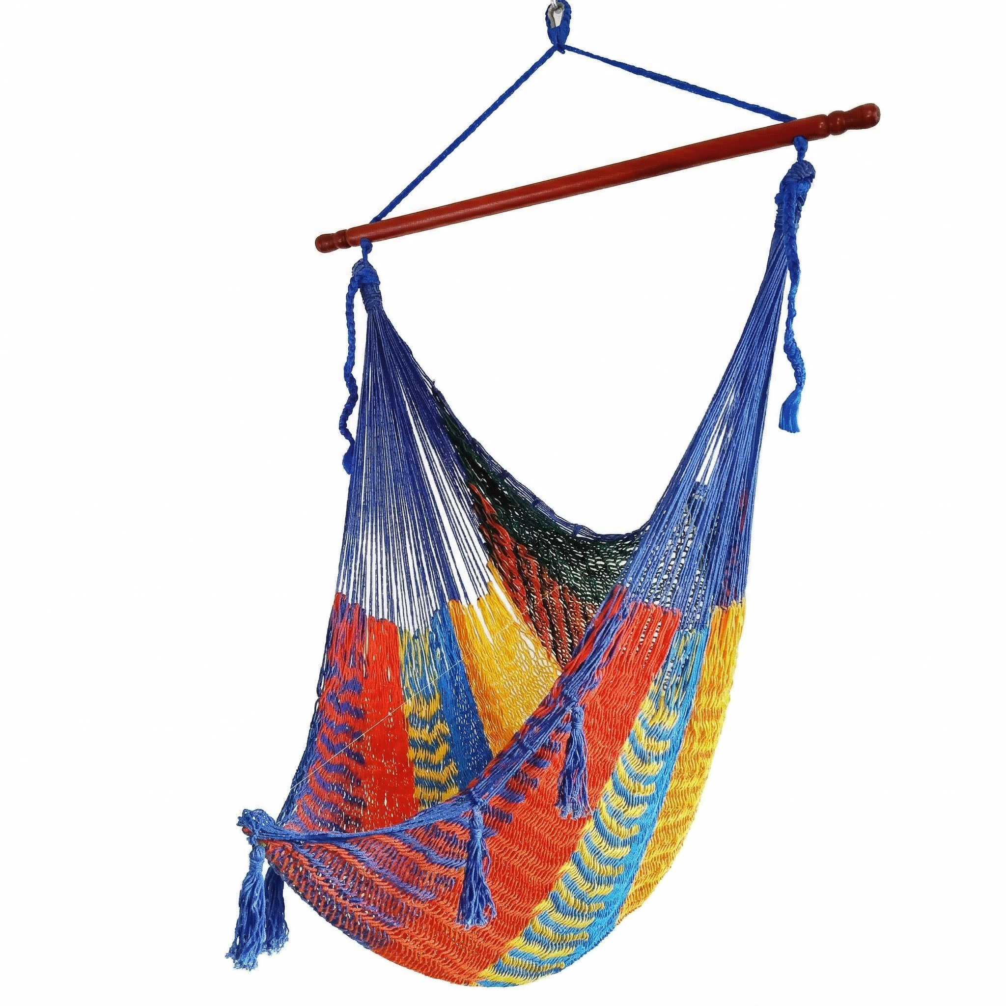 Meksykański Pleciony Fotel Hamakowy Maya - XL - bawełna