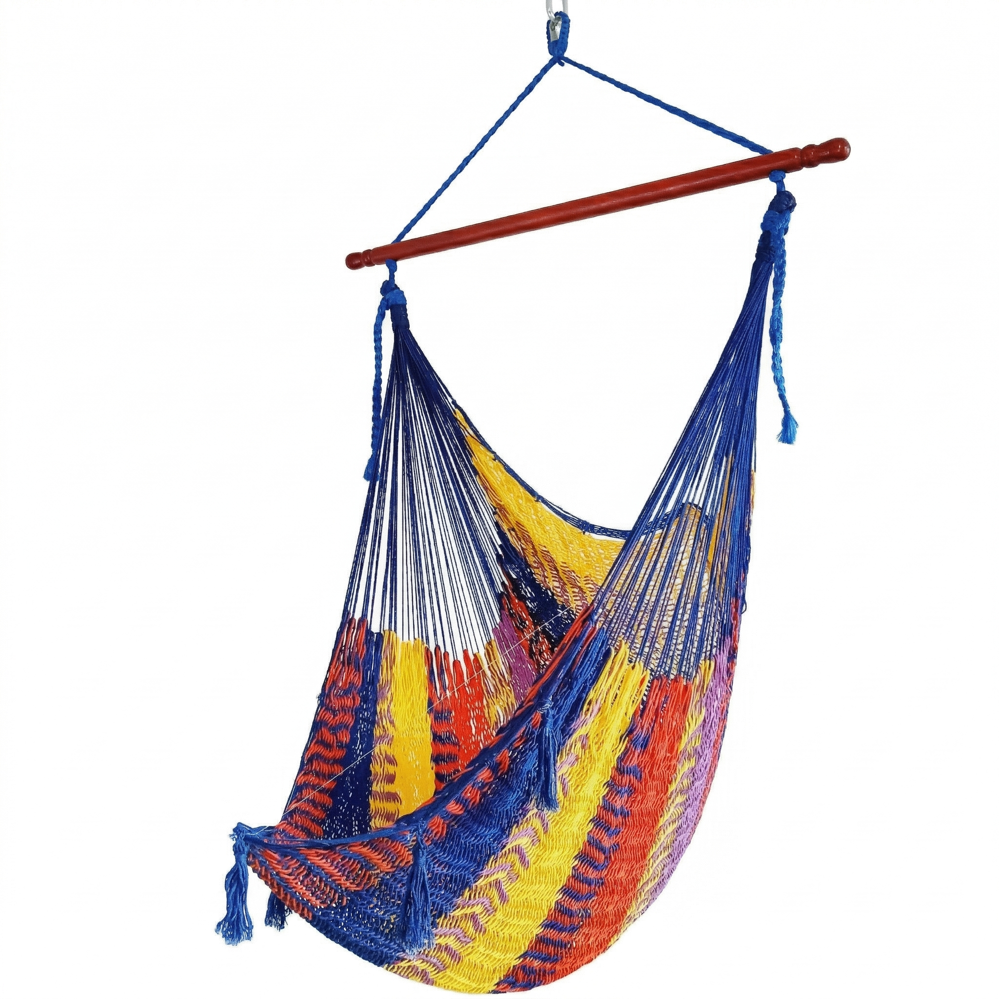 Meksykański Pleciony Fotel Hamakowy Maya - XL - bawełna