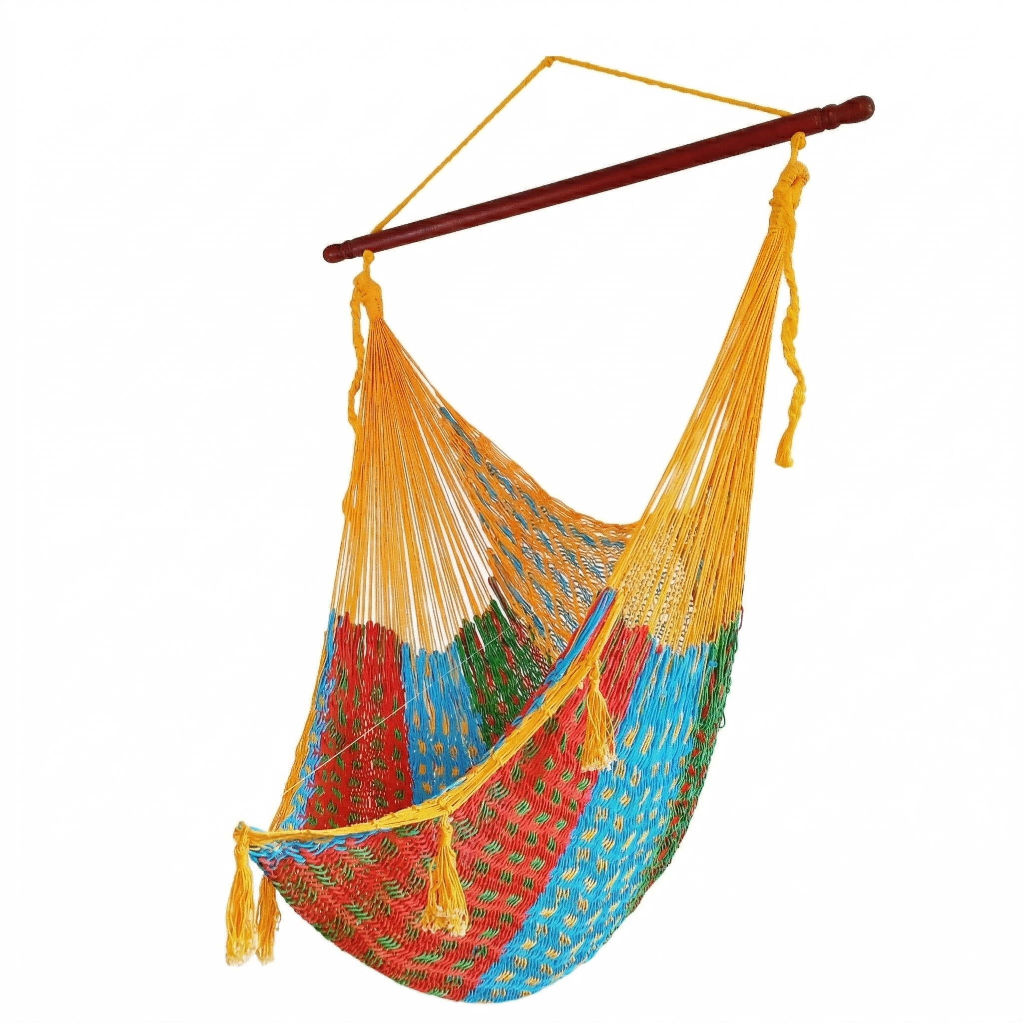 Meksykański Pleciony Fotel Hamakowy Maya - XL - bawełna