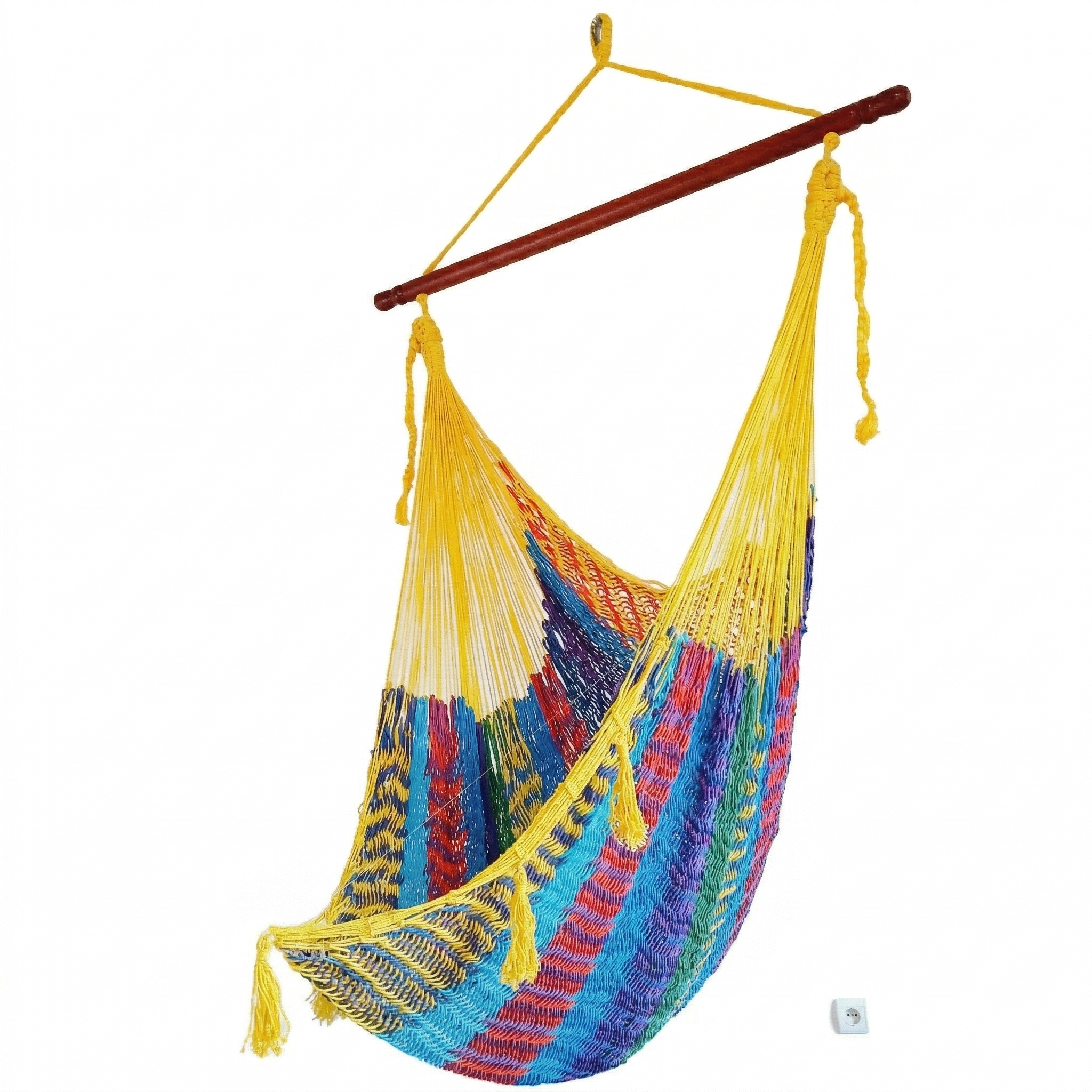 Meksykański Pleciony Fotel Hamakowy Maya - XL - bawełna