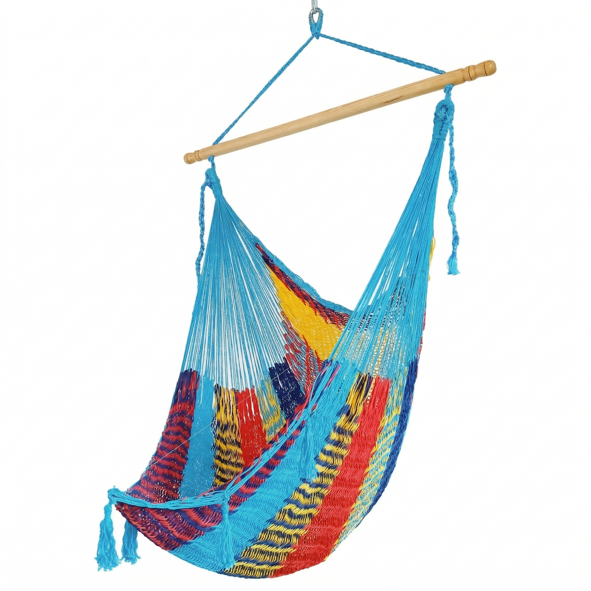 Meksykański Pleciony Fotel Hamakowy Maya - XL - bawełna