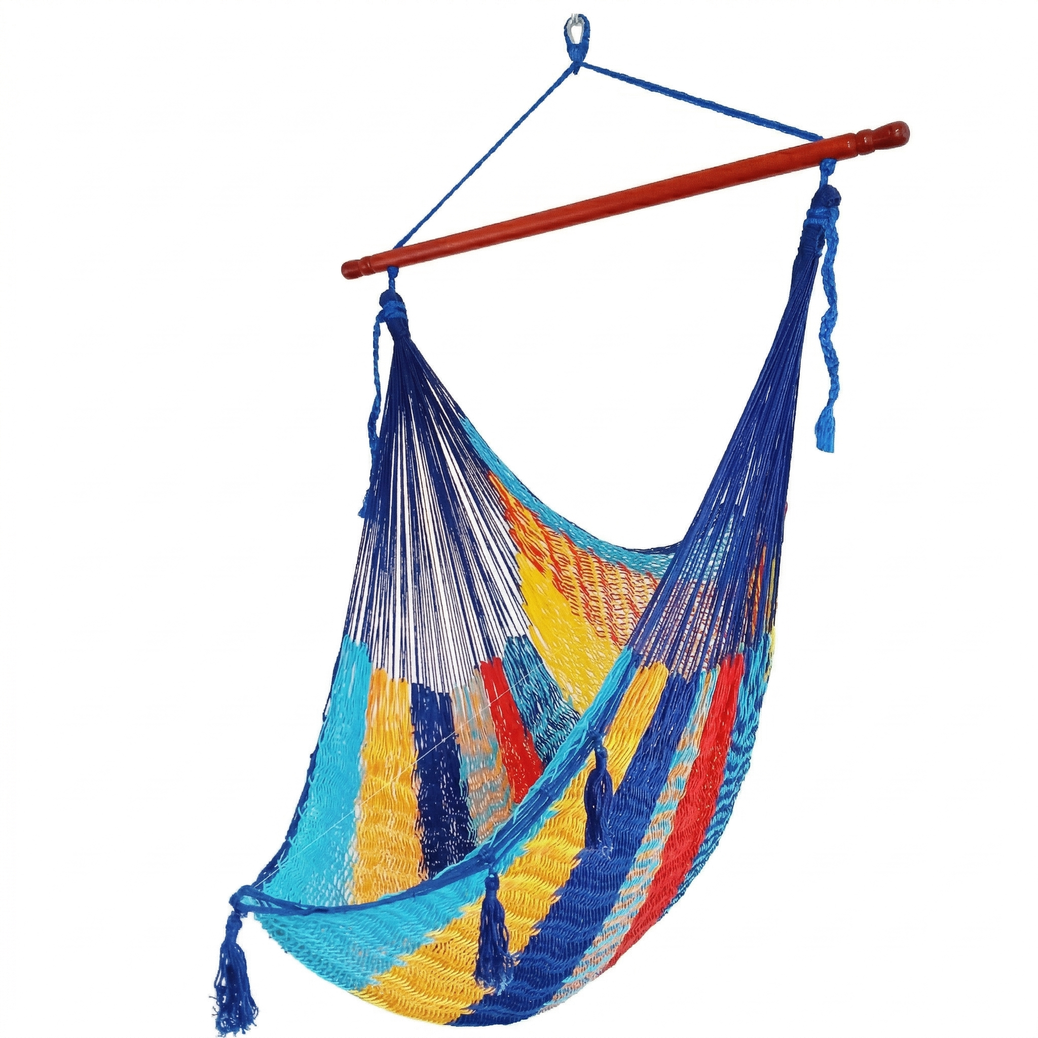 Meksykański Pleciony Fotel Hamakowy Maya - XL - bawełna