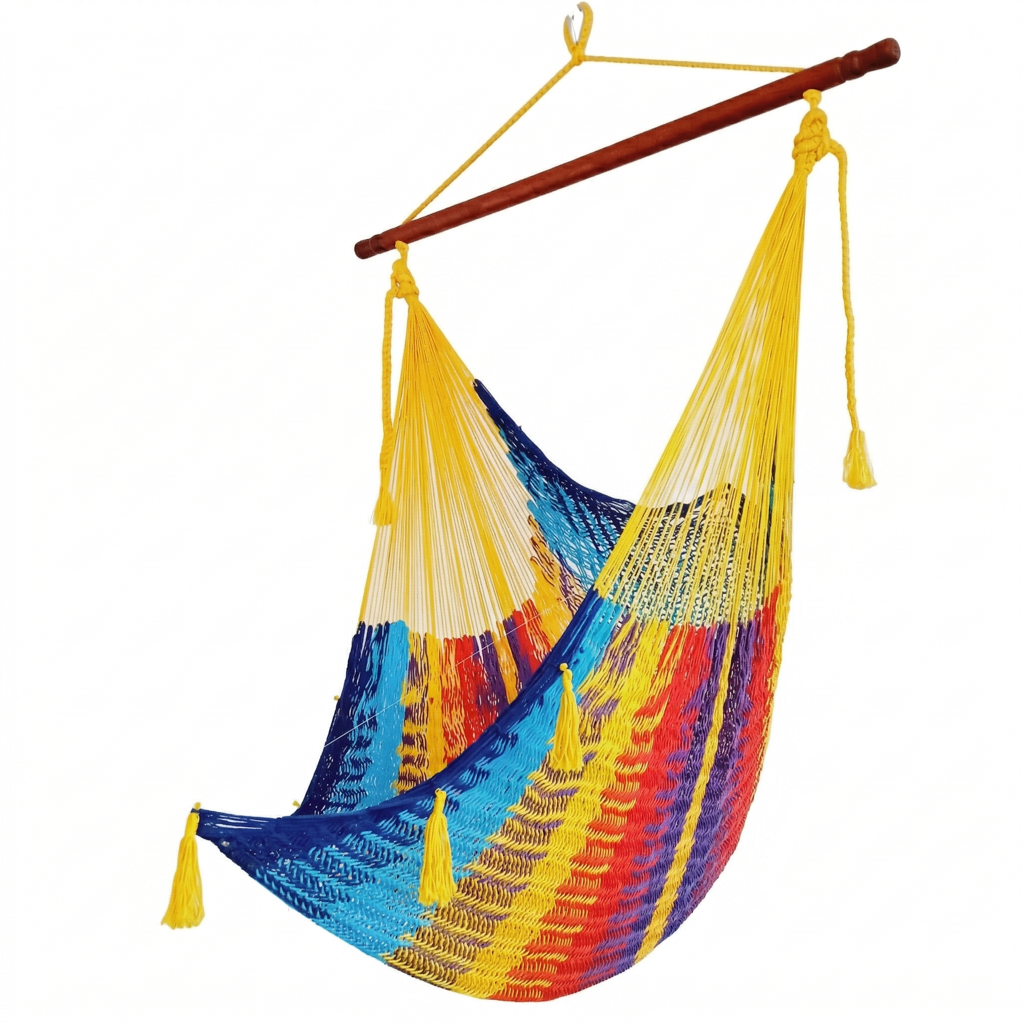 Meksykański Pleciony Fotel Hamakowy Maya - XL - bawełna