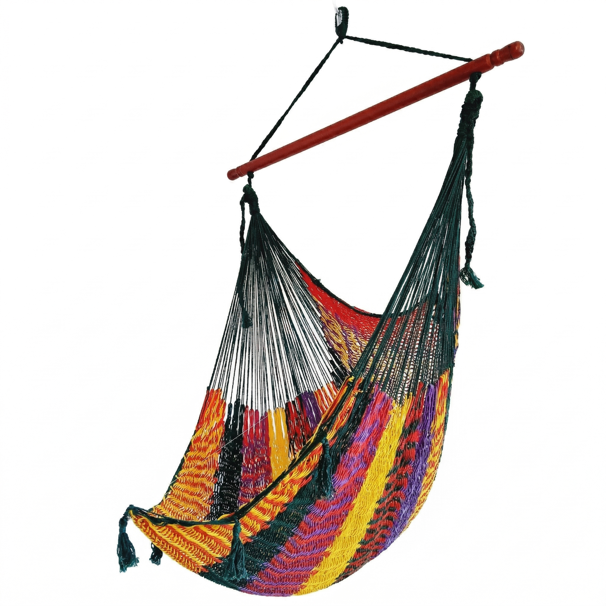 Meksykański Pleciony Fotel Hamakowy Maya - XL - bawełna