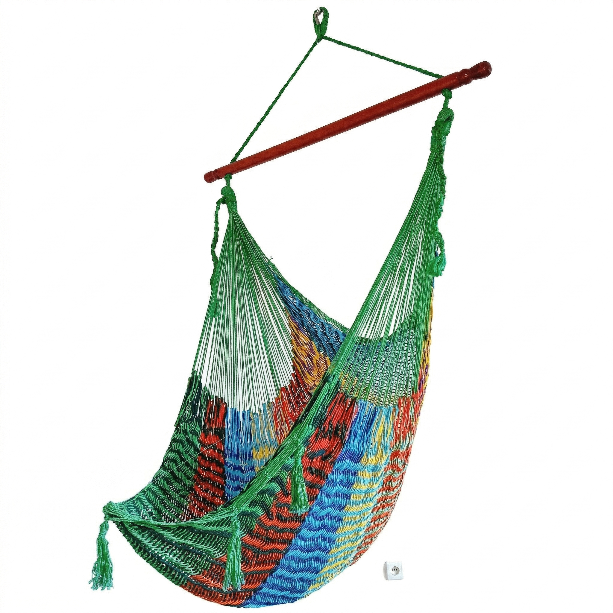 Meksykański Pleciony Fotel Hamakowy Maya - XL - bawełna