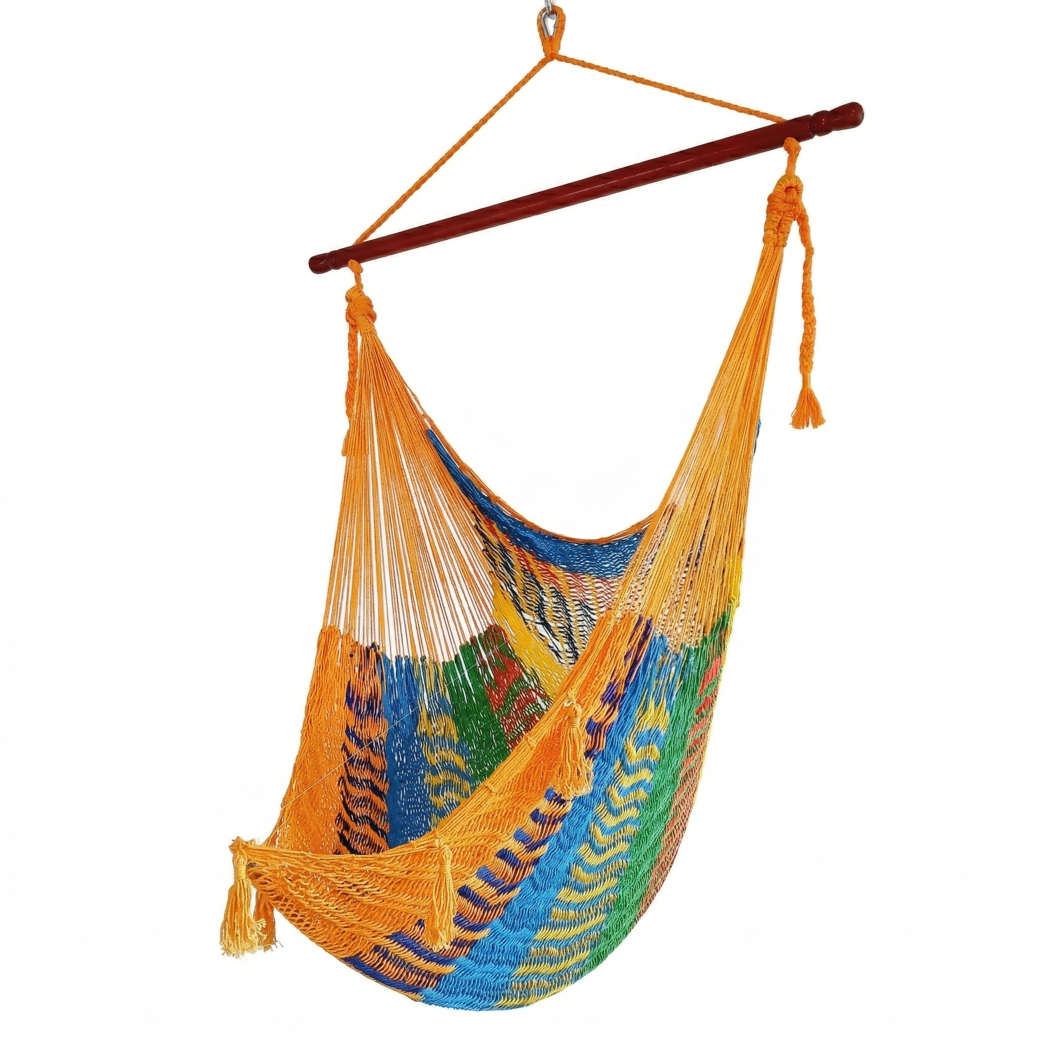 Meksykański Pleciony Fotel Hamakowy Maya - XL - bawełna