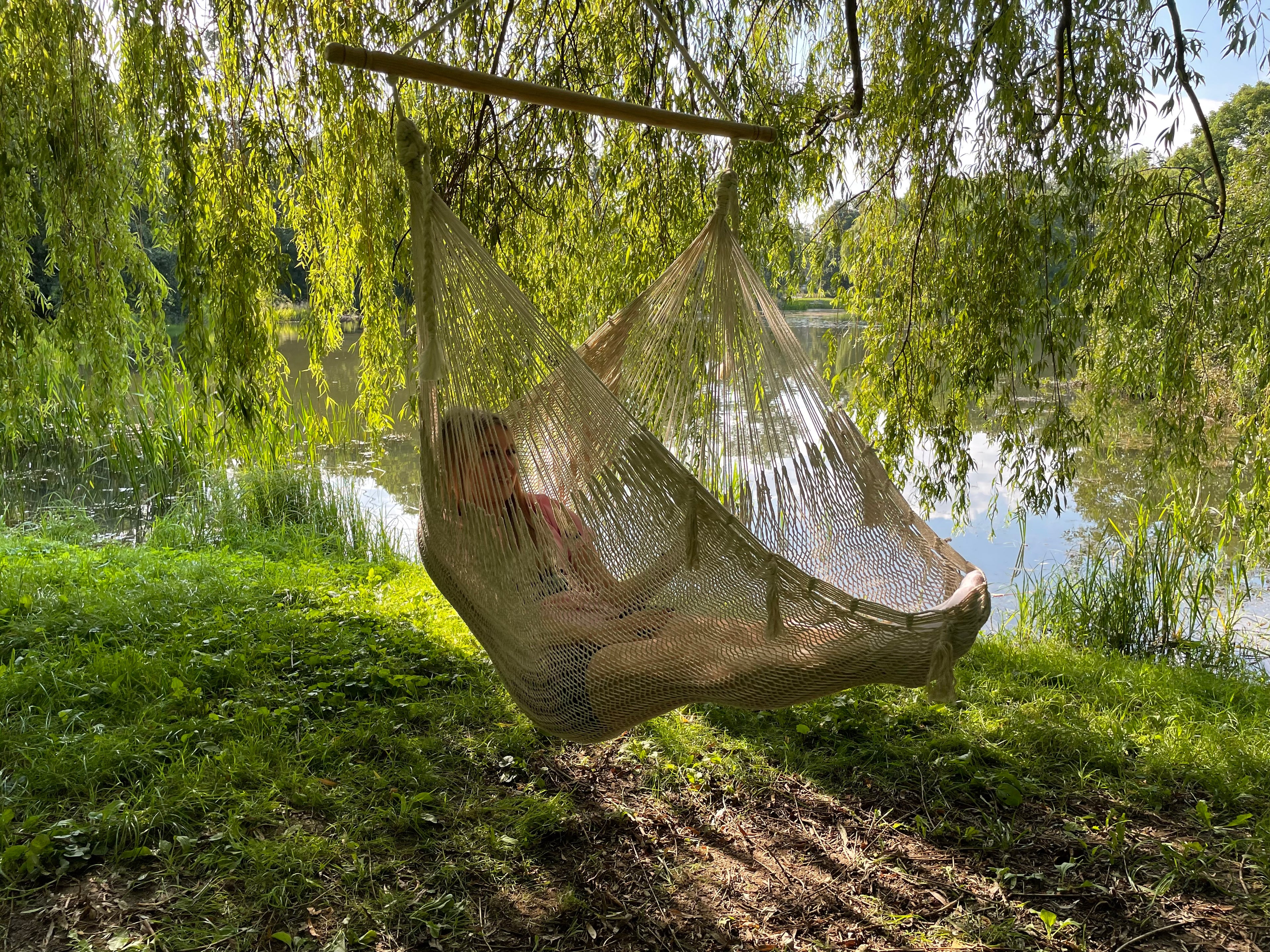 Meksykański Pleciony Fotel Hamakowy Merida - XXL - bawełna