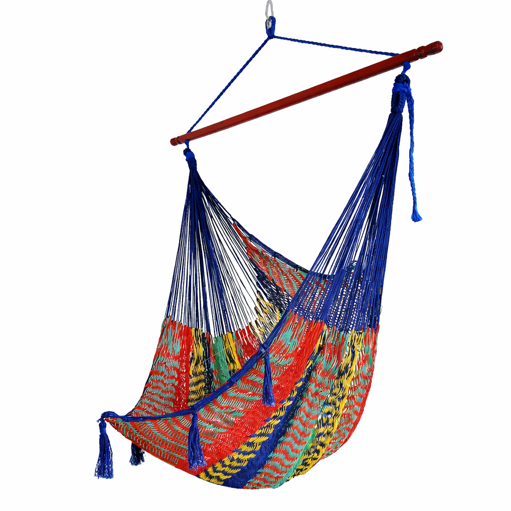 Meksykański Pleciony Fotel Hamakowy Brasil  XXL - bawełna