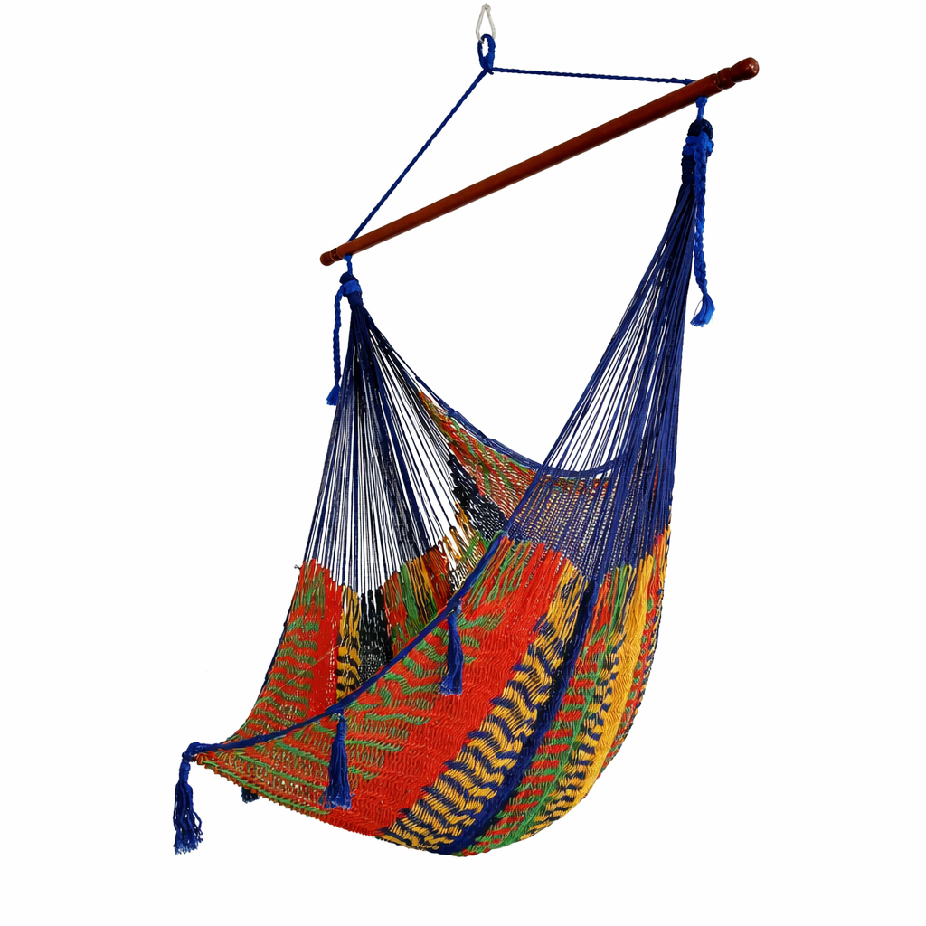 Meksykański Pleciony Fotel Hamakowy Brasil  XXL - bawełna