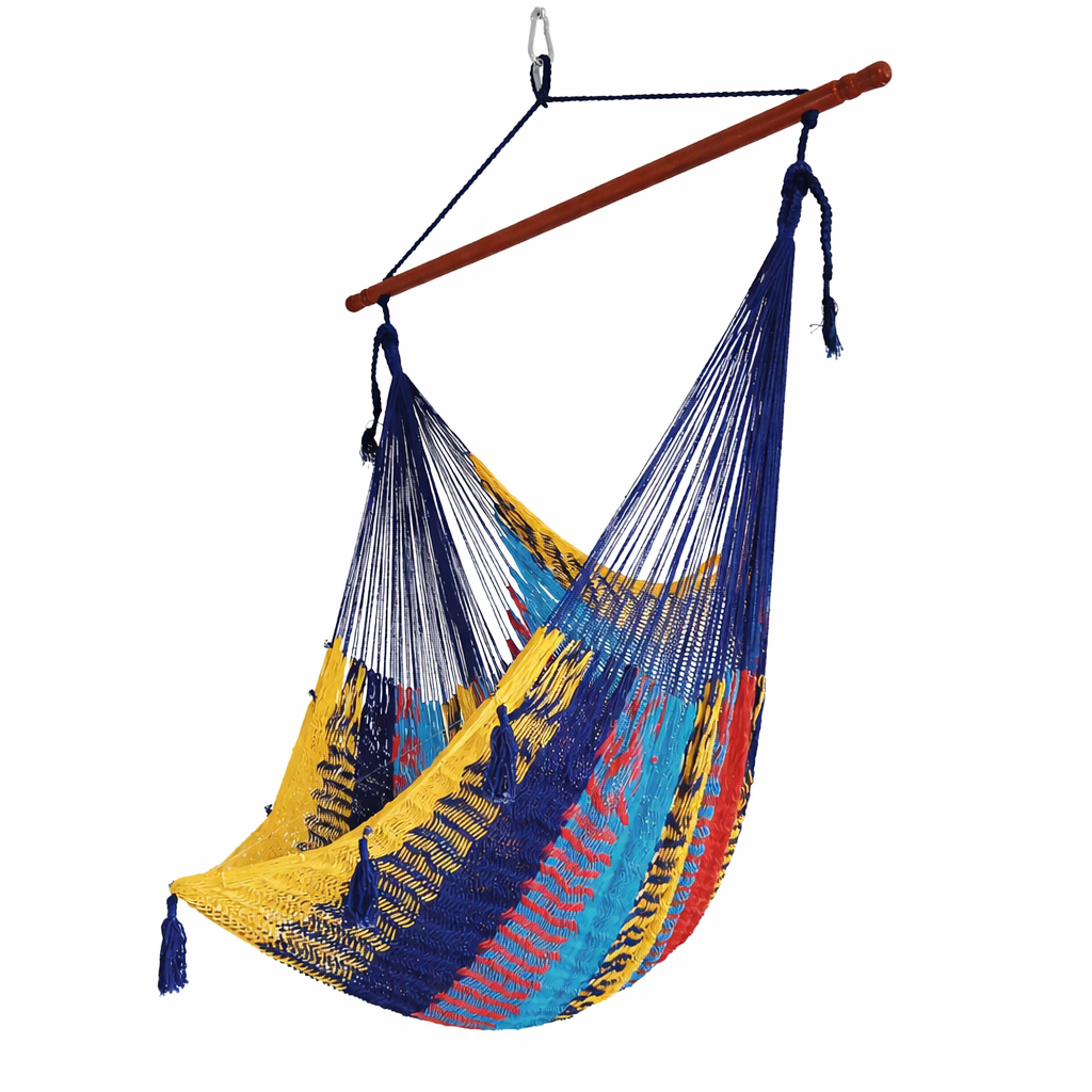 Meksykański Pleciony Fotel Hamakowy Brasil  XXL - bawełna