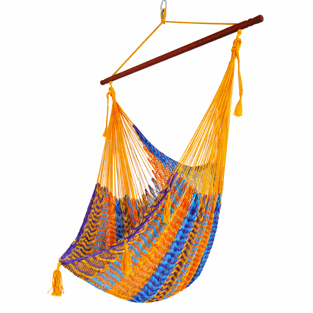 Meksykański Pleciony Fotel Hamakowy Brasil  XXL - bawełna