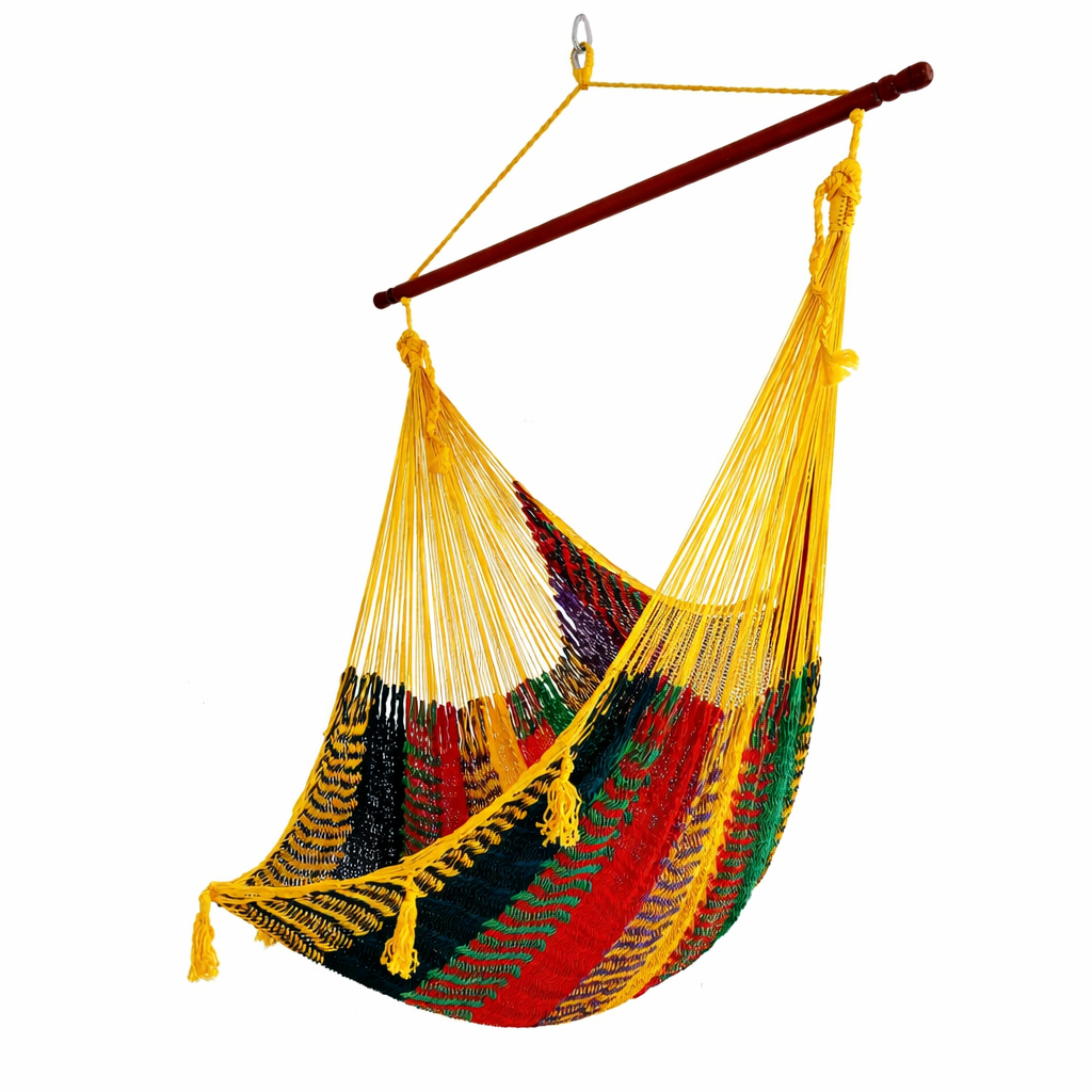 Meksykański Pleciony Fotel Hamakowy Brasil  XXL - bawełna
