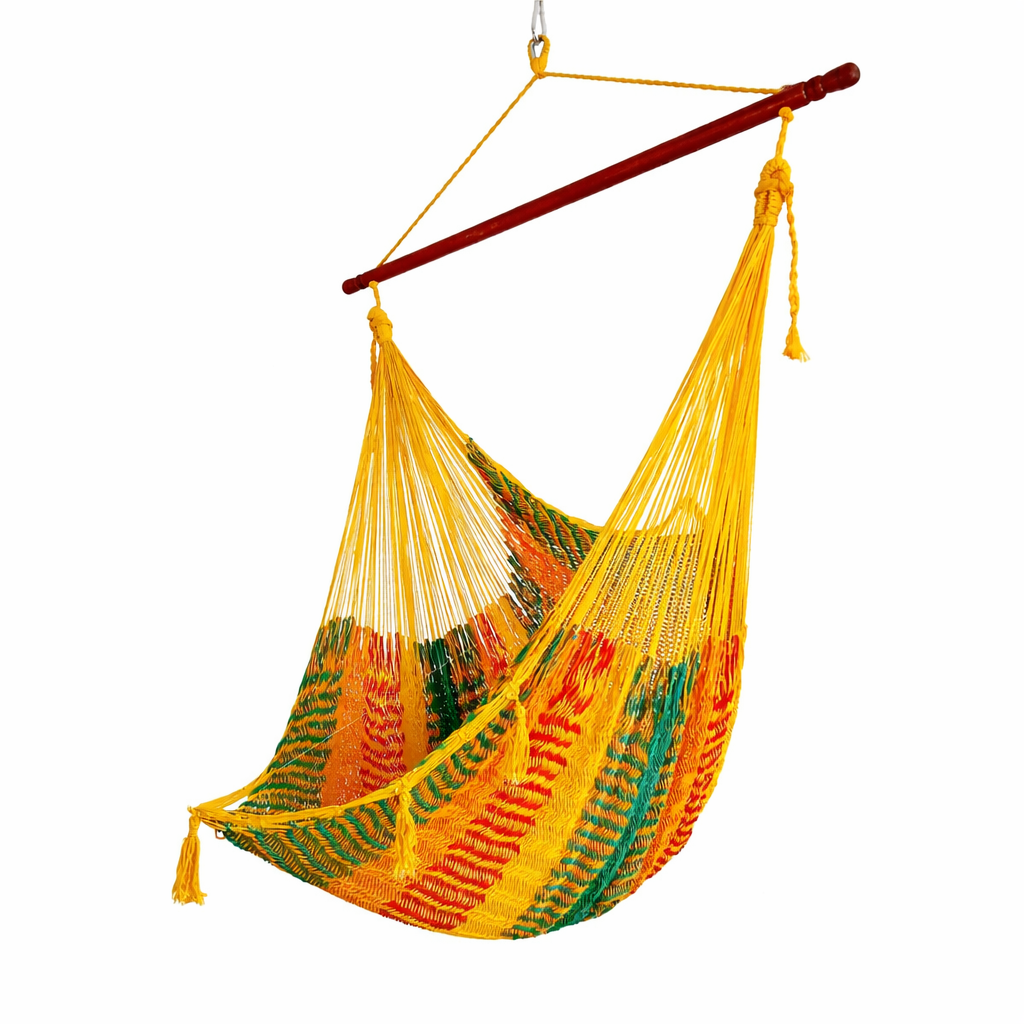 Meksykański Pleciony Fotel Hamakowy Brasil  XXL - bawełna