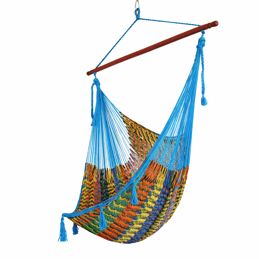 Meksykański Pleciony Fotel Hamakowy Brasil  XXL - bawełna