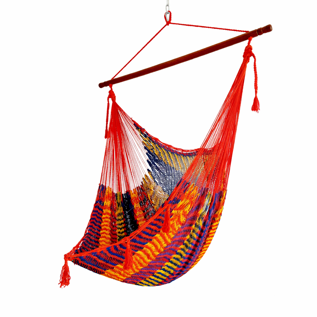 Meksykański Pleciony Fotel Hamakowy Brasil  XXL - bawełna