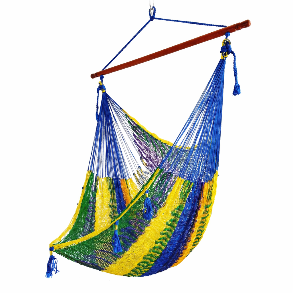 Meksykański Pleciony Fotel Hamakowy Brasilera XXL - nylon