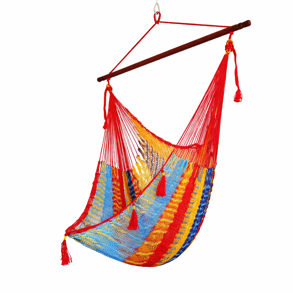 Meksykański Pleciony Fotel Hamakowy Brasilera XXL - nylon
