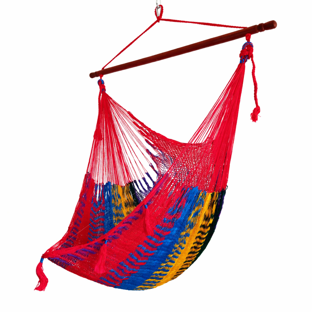 Meksykański Pleciony Fotel Hamakowy Brasilera XXL - nylon