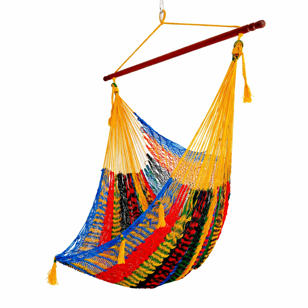 Meksykański Pleciony Fotel Hamakowy Brasilera XXL - nylon