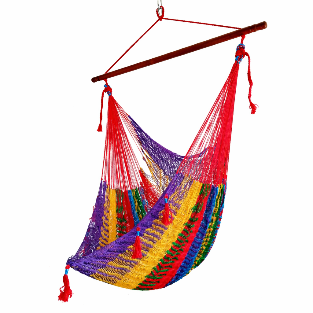 Meksykański Pleciony Fotel Hamakowy Brasilera XXL - nylon