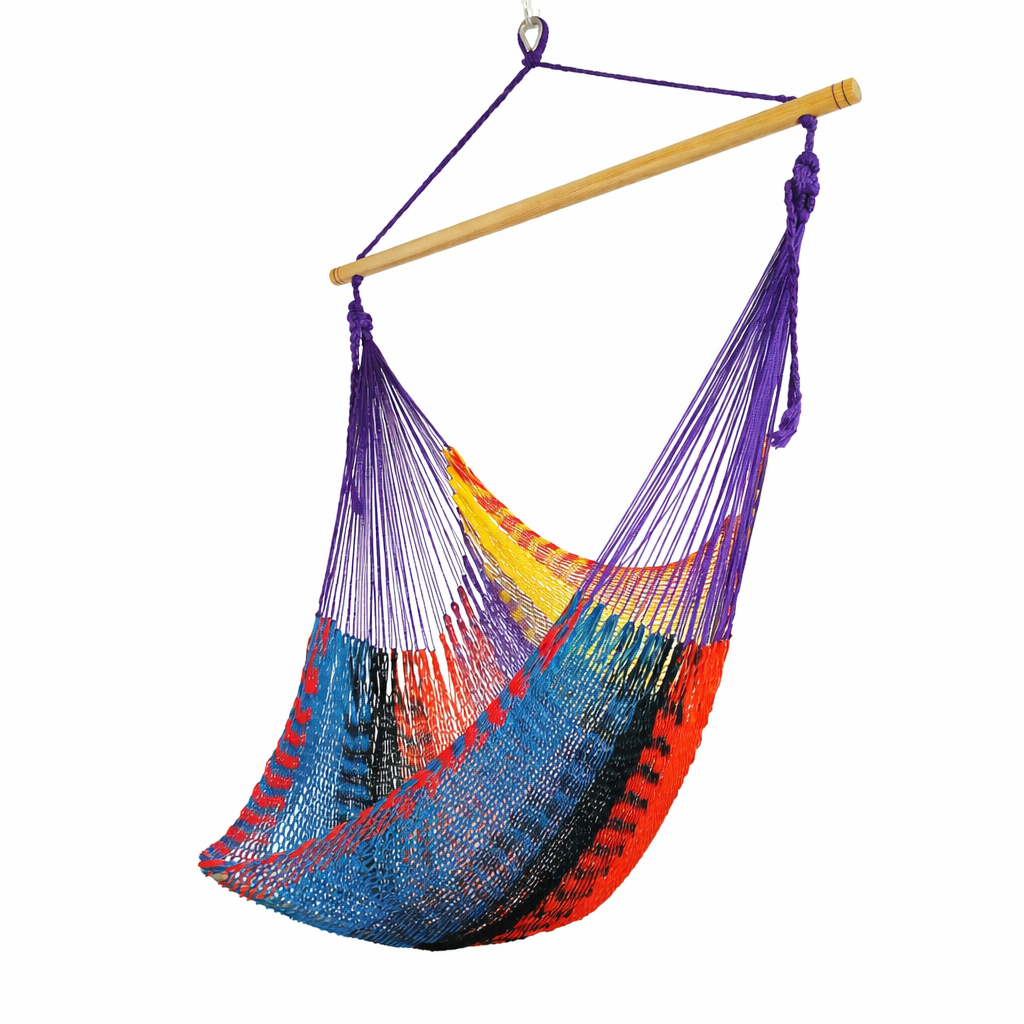 Meksykański Pleciony Fotel Hamakowy Caribe L - nylon