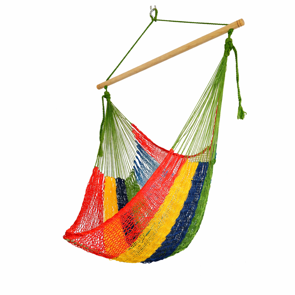 Meksykański Pleciony Fotel Hamakowy Caribe L - nylon
