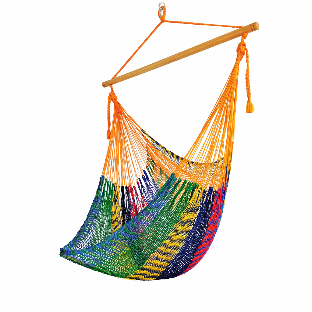 Meksykański Pleciony Fotel Hamakowy Caribe L - nylon