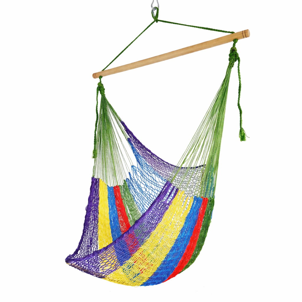 Meksykański Pleciony Fotel Hamakowy Caribe L - nylon