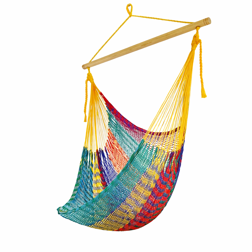 Meksykański Pleciony Fotel Hamakowy Caribe L - nylon
