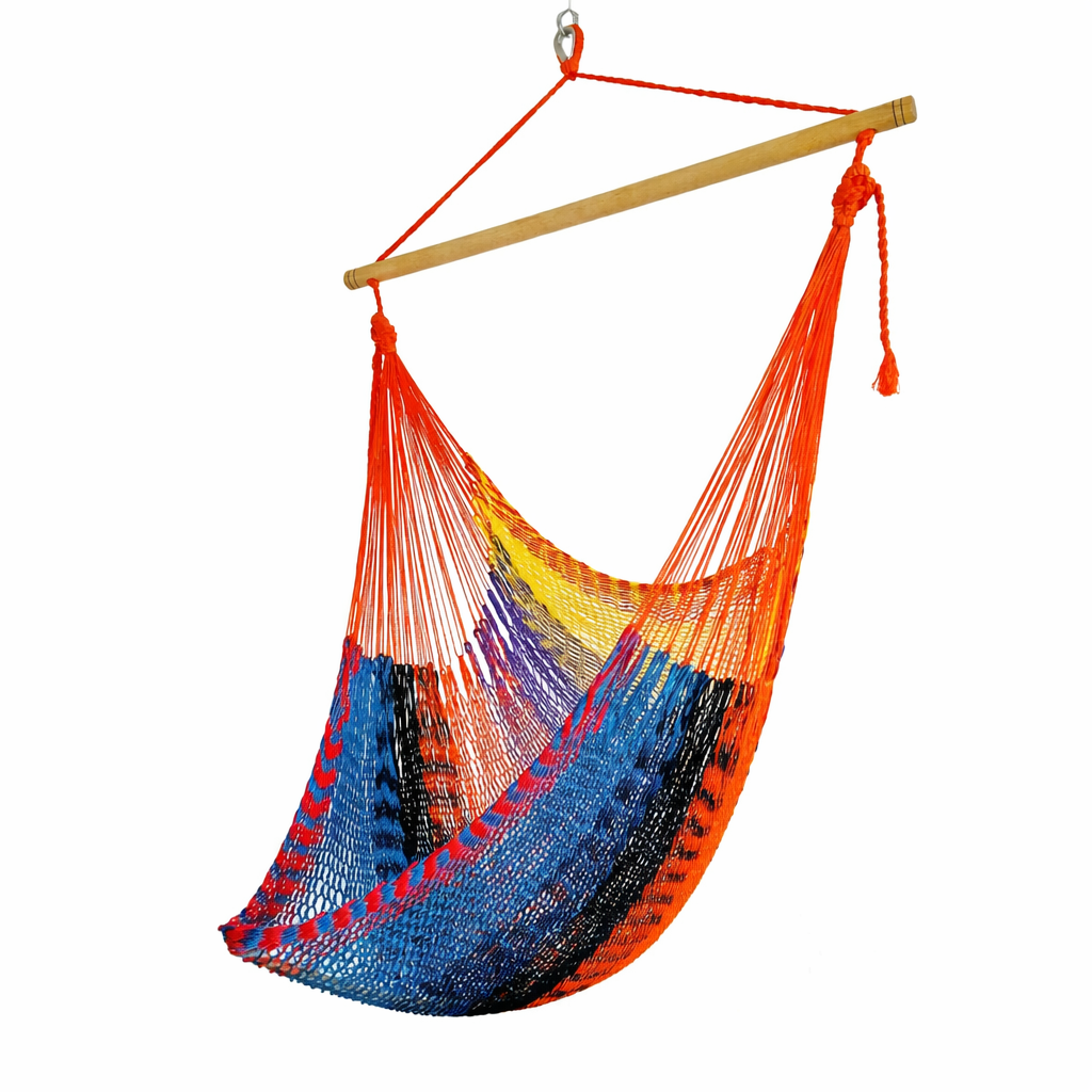 Meksykański Pleciony Fotel Hamakowy Caribe L - nylon