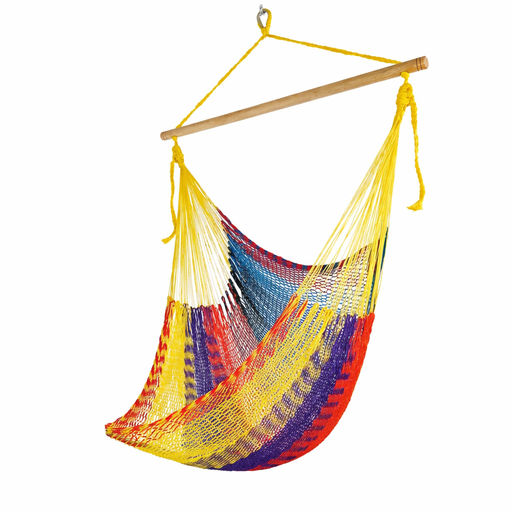 Meksykański Pleciony Fotel Hamakowy Caribe L - nylon