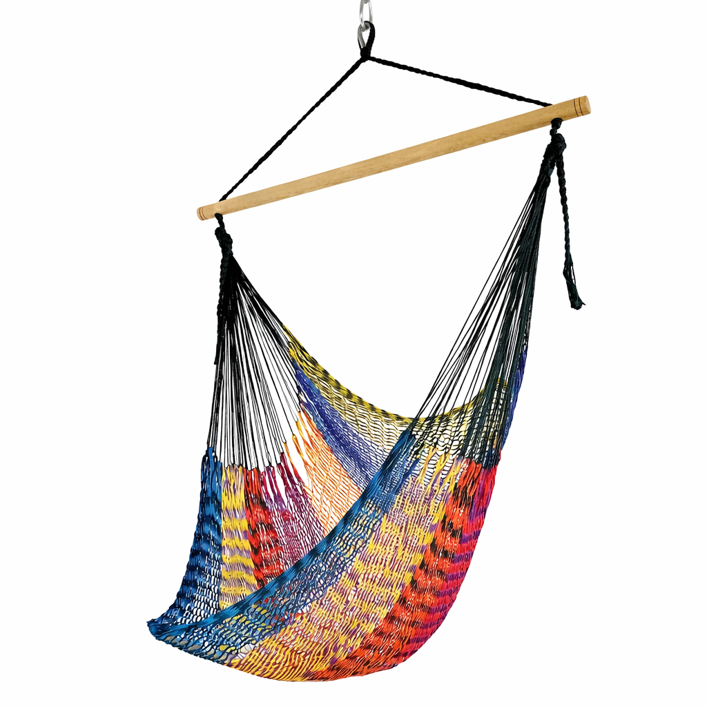 Meksykański Pleciony Fotel Hamakowy Caribe L - nylon