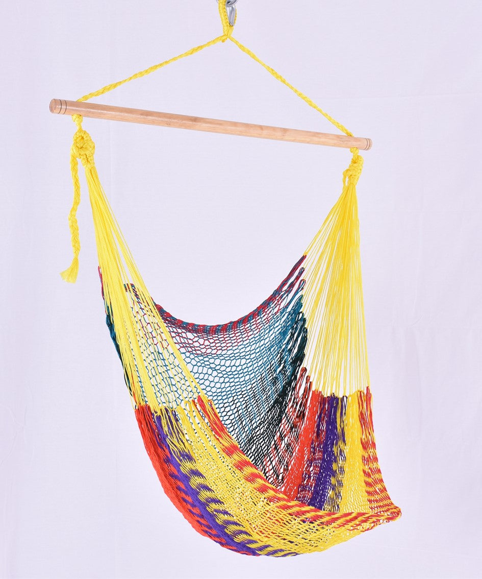 Meksykański Pleciony Fotel Hamakowy Caribe L - nylon