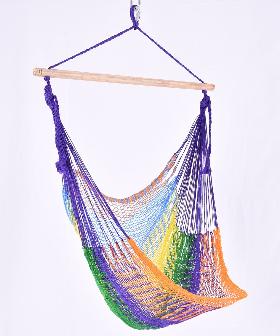 Meksykański Pleciony Fotel Hamakowy Caribe L - nylon