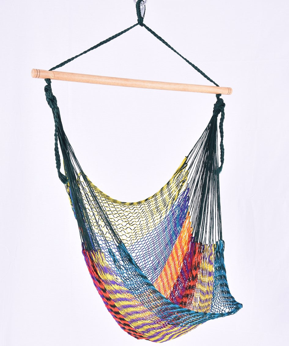 Meksykański Pleciony Fotel Hamakowy Caribe L - nylon