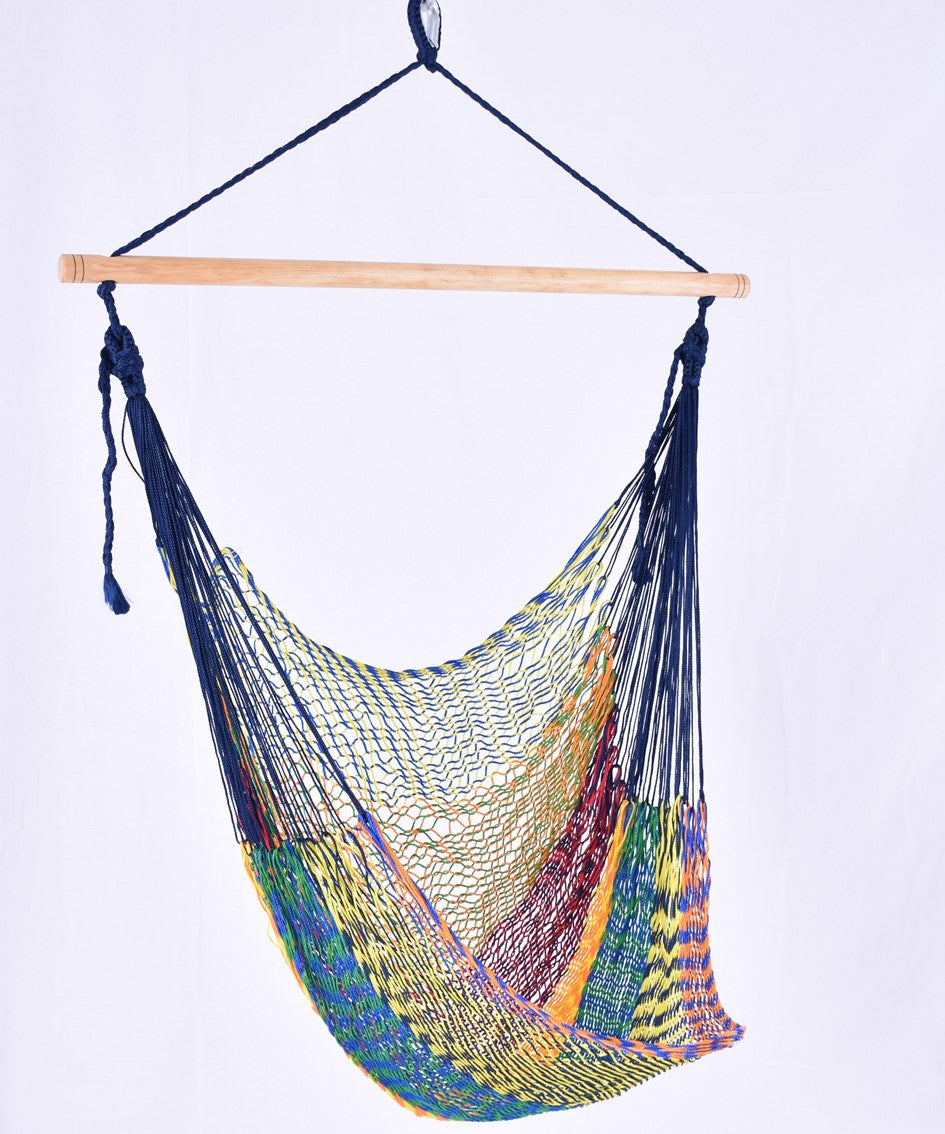 Meksykański Pleciony Fotel Hamakowy Caribe L - nylon