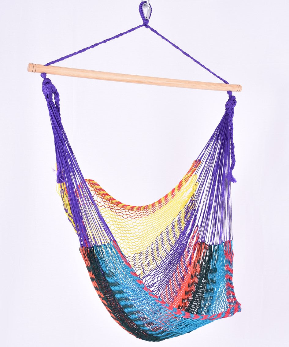 Meksykański Pleciony Fotel Hamakowy Caribe L - nylon