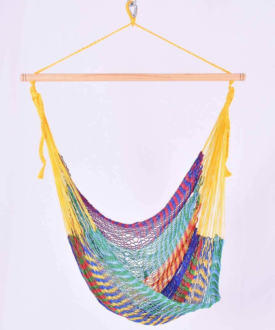 Meksykański Pleciony Fotel Hamakowy Caribe L - nylon