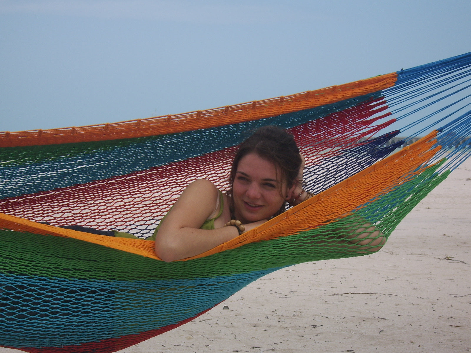 Meksykański Pleciony Hamak Tropical XL - bawełna / nylon