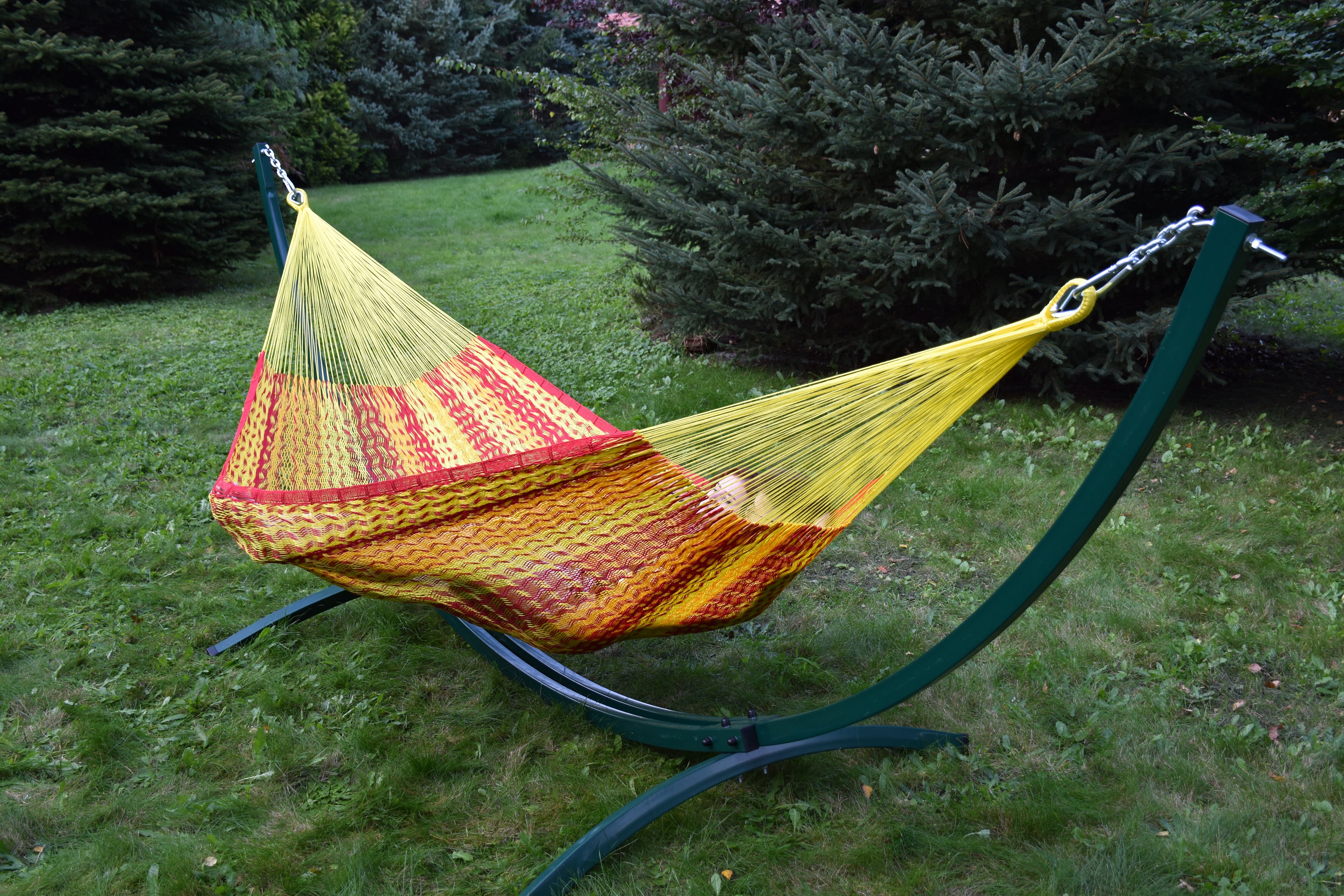 Meksykański Pleciony Hamak Tropical XXL - bawełna / nylon