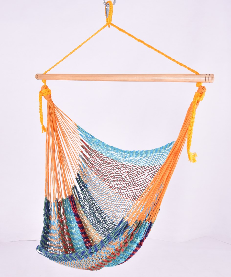 Meksykański Pleciony Fotel Hamakowy Indio L - bawełna / nylon