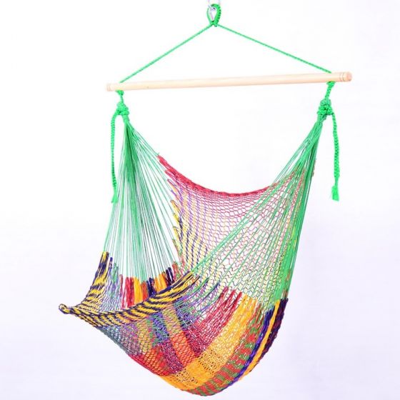 Meksykański Pleciony Fotel Hamakowy Indio L - bawełna / nylon