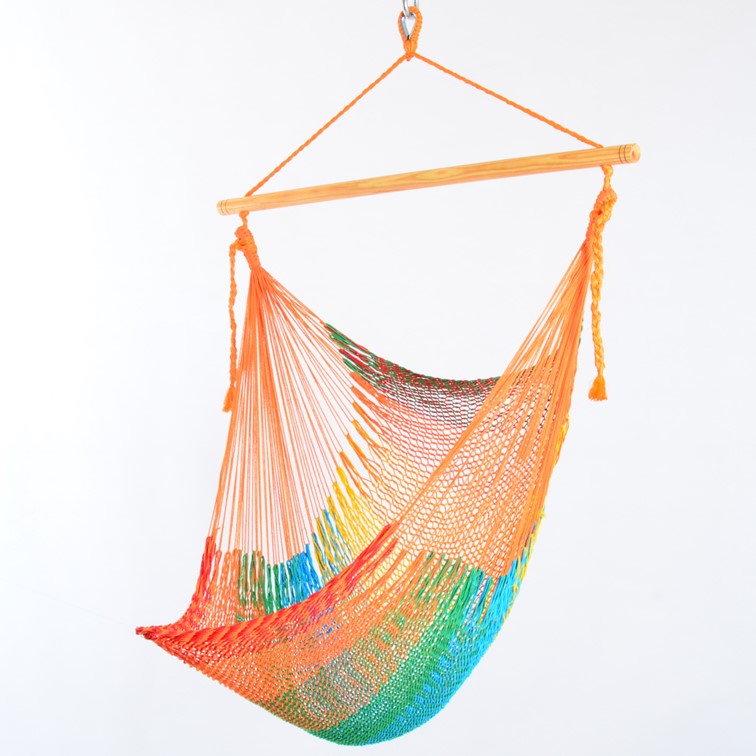 Meksykański Pleciony Fotel Hamakowy Indio L - bawełna / nylon