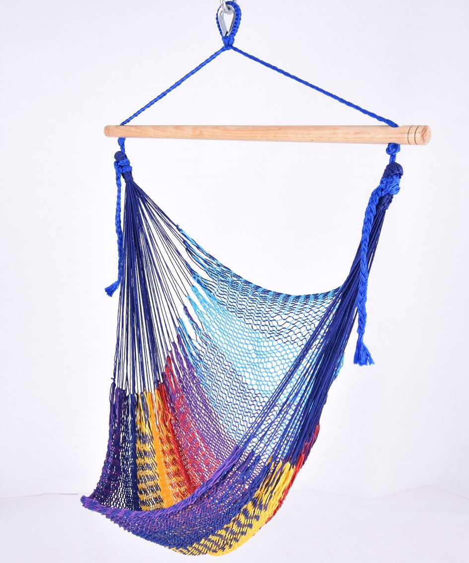 Meksykański Pleciony Fotel Hamakowy Indio L - bawełna / nylon
