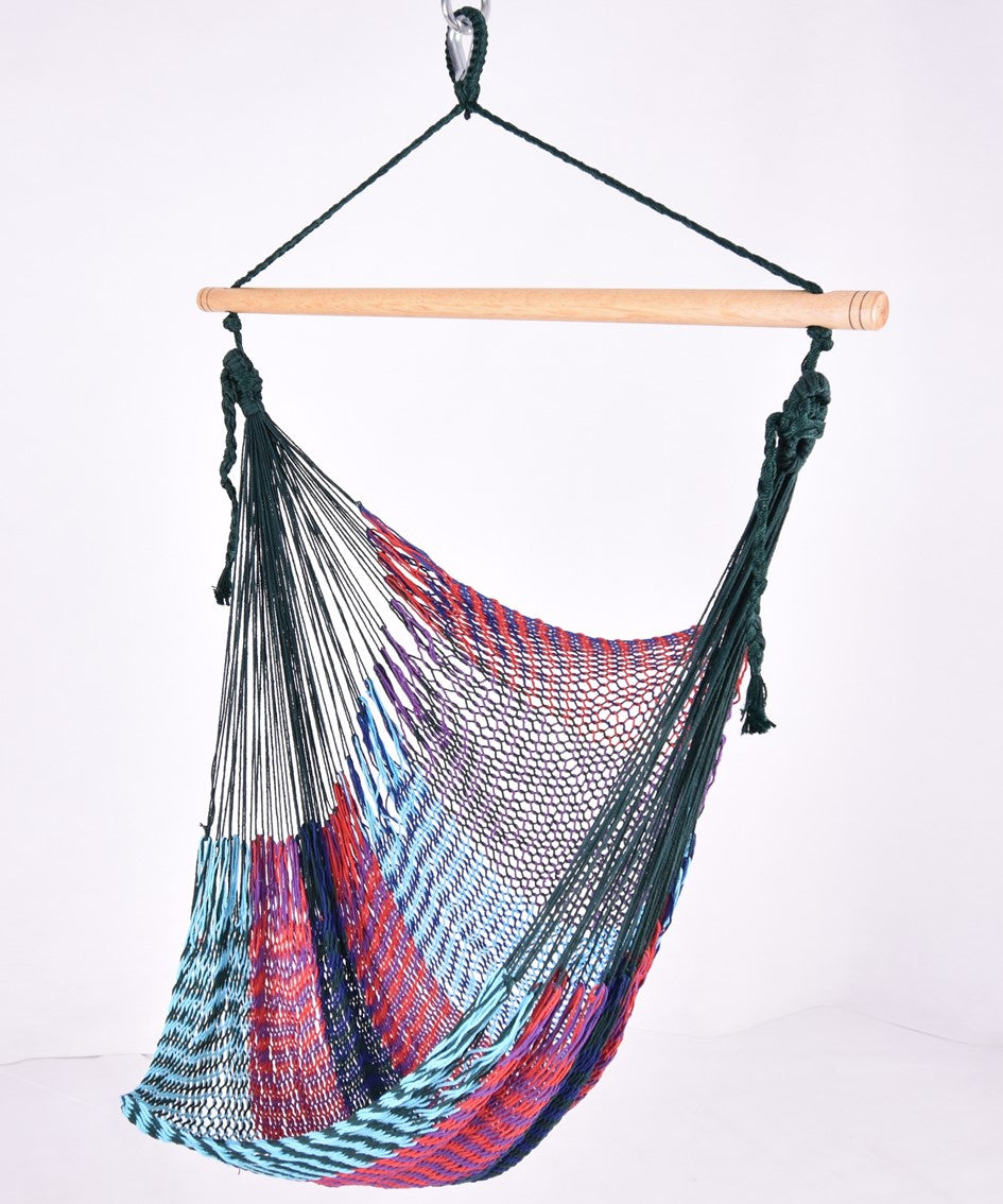 Meksykański Pleciony Fotel Hamakowy Indio L - bawełna / nylon