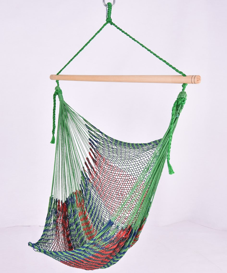 Meksykański Pleciony Fotel Hamakowy Indio L - bawełna / nylon